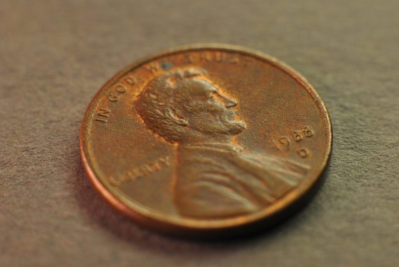 Close-up view of a copper Lincoln cent showing the detail and patina that develops over decades of circulation